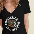 History Education Is Freedom Books Teach Black History Women's Jersey Short Sleeve Deep V-Neck Tshirt History Education Is Freedom Books Teach Black History Women's Jersey Short Sleeve Deep V-Neck Tshirt