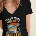 I Tried To Form A Gang Once But It Turned Into A Book Club Women's Jersey Short Sleeve Deep V-Neck Tshirt