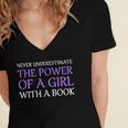 Never Underestimate Girl With A Book Women Inspiration Quote Women's Jersey Short Sleeve Deep V-Neck Tshirt Never Underestimate Girl With A Book Women Inspiration Quote Women's Jersey Short Sleeve Deep V-Neck Tshirt