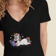 Unicorn Bookworm Believe In Yourself Cute And Inspirational Women's Jersey Short Sleeve Deep V-Neck Tshirt