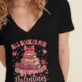 Valentine All Booked For Valentines Book Lovers Teacher Kid Women's Jersey Short Sleeve Deep V-Neck Tshirt Valentine All Booked For Valentines Book Lovers Teacher Kid Women's Jersey Short Sleeve Deep V-Neck Tshirt