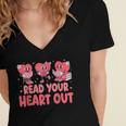 Valentine Day Book Read Your Heart Out Lovers Teacher Kids Women's Jersey Short Sleeve Deep V-Neck Tshirt Valentine Day Book Read Your Heart Out Lovers Teacher Kids Women's Jersey Short Sleeve Deep V-Neck Tshirt