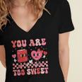 Valentine Day Book You Are Too Sweet Librarian Teacher Kids Women's Jersey Short Sleeve Deep V-Neck Tshirt Valentine Day Book You Are Too Sweet Librarian Teacher Kids Women's Jersey Short Sleeve Deep V-Neck Tshirt