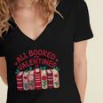 Valentines All Booked For Valentine Book Lover Teacher Women's Jersey Short Sleeve Deep V-Neck Tshirt