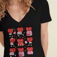 Valentines Day Librarian Heart Reading Book Women Men Kids Women's Jersey Short Sleeve Deep V-Neck Tshirt