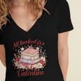 Vintage All Booked For Valentines Book Lovers Teacher Kids Women's Jersey Short Sleeve Deep V-Neck Tshirt Vintage All Booked For Valentines Book Lovers Teacher Kids Women's Jersey Short Sleeve Deep V-Neck Tshirt