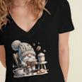 Vintage Cute Gnome Reading Book Coffee Cute Gnome Graphic Women's Jersey Short Sleeve Deep V-Neck Tshirt Vintage Cute Gnome Reading Book Coffee Cute Gnome Graphic Women's Jersey Short Sleeve Deep V-Neck Tshirt