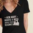 Vintage How Many Nights Reading 67 Meme Book Lover Teacher Women's Jersey Short Sleeve Deep V-Neck Tshirt Vintage How Many Nights Reading 67 Meme Book Lover Teacher Women's Jersey Short Sleeve Deep V-Neck Tshirt