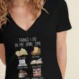 Vintage Retro Things I Do In My Spare Time Books Women's Jersey Short Sleeve Deep V-Neck Tshirt