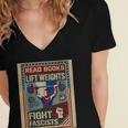 Vintage Style Read Books Lift Weights Fight Fascists Retro Women's Jersey Short Sleeve Deep V-Neck Tshirt Vintage Style Read Books Lift Weights Fight Fascists Retro Women's Jersey Short Sleeve Deep V-Neck Tshirt