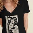 Vintage Vampire Bat Vampire Pin Up Girl Horror Comic Book Women's Jersey Short Sleeve Deep V-Neck Tshirt Vintage Vampire Bat Vampire Pin Up Girl Horror Comic Book Women's Jersey Short Sleeve Deep V-Neck Tshirt