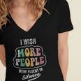 Vintage I Wish More People Were Fluent In Silence Introvert Women's Jersey Short Sleeve Deep V-Neck Tshirt Vintage I Wish More People Were Fluent In Silence Introvert Women's Jersey Short Sleeve Deep V-Neck Tshirt