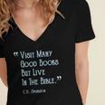 Visit Many Good Books But Live In The Bible Spurgeon Quote Women's Jersey Short Sleeve Deep V-Neck Tshirt Visit Many Good Books But Live In The Bible Spurgeon Quote Women's Jersey Short Sleeve Deep V-Neck Tshirt