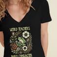 Weird Teachers Build Character Frog Reading Book Librarian Women's Jersey Short Sleeve Deep V-Neck Tshirt Weird Teachers Build Character Frog Reading Book Librarian Women's Jersey Short Sleeve Deep V-Neck Tshirt
