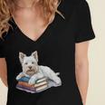 West Highland Terrier Books Dog Breed Westie Women's Jersey Short Sleeve Deep V-Neck Tshirt West Highland Terrier Books Dog Breed Westie Women's Jersey Short Sleeve Deep V-Neck Tshirt