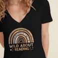 Wild About Reading Books Reader Lover Bookworm Librarian Women's Jersey Short Sleeve Deep V-Neck Tshirt Wild About Reading Books Reader Lover Bookworm Librarian Women's Jersey Short Sleeve Deep V-Neck Tshirt