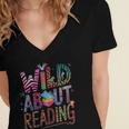 Wild About Reading Books Readers Lovers Bookworm Library Day Women's Jersey Short Sleeve Deep V-Neck Tshirt Wild About Reading Books Readers Lovers Bookworm Library Day Women's Jersey Short Sleeve Deep V-Neck Tshirt