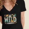 Wild About Reading Bookworm Book Reader Zoo Animals Women's Jersey Short Sleeve Deep V-Neck Tshirt Wild About Reading Bookworm Book Reader Zoo Animals Women's Jersey Short Sleeve Deep V-Neck Tshirt