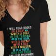 I Will Read Book On Boat Words For Kids Women's Jersey Short Sleeve Deep V-Neck Tshirt