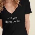 Will Yap About Books Aesthetic Reading Literary Women's Jersey Short Sleeve Deep V-Neck Tshirt