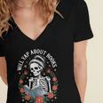 Will Yap About Books Women's Jersey Short Sleeve Deep V-Neck Tshirt