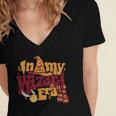 In My Wizard Era Groovy Bookish Fantasy Reader Book Lover Women's Jersey Short Sleeve Deep V-Neck Tshirt