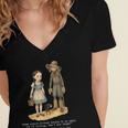 Wizard Of Oz Book Quote Scarecrow Dorothy Retro Drawing Women's Jersey Short Sleeve Deep V-Neck Tshirt