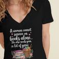 Woman Cannot Survive On Books Alone She Also Needs Yarn Women's Jersey Short Sleeve Deep V-Neck Tshirt Woman Cannot Survive On Books Alone She Also Needs Yarn Women's Jersey Short Sleeve Deep V-Neck Tshirt