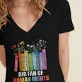 Women Floral Book Big Fan Of Human Rights Liberal Protest Women's Jersey Short Sleeve Deep V-Neck Tshirt Women Floral Book Big Fan Of Human Rights Liberal Protest Women's Jersey Short Sleeve Deep V-Neck Tshirt