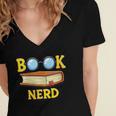 Women's Adorable Book Nerd Typography Minimalist Library Lover Women's Jersey Short Sleeve Deep V-Neck Tshirt