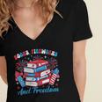 Women's Books Fireworks And Freedom Independence Day Book Lover Women's Jersey Short Sleeve Deep V-Neck Tshirt Women's Books Fireworks And Freedom Independence Day Book Lover Women's Jersey Short Sleeve Deep V-Neck Tshirt
