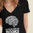 Women's My Brain Runs On Books Reading Bookworm Men Women Women's Jersey Short Sleeve Deep V-Neck Tshirt Women's My Brain Runs On Books Reading Bookworm Men Women Women's Jersey Short Sleeve Deep V-Neck Tshirt