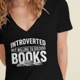 Women's Introverted But Willing To Discuss Books Women's Jersey Short Sleeve Deep V-Neck Tshirt Women's Introverted But Willing To Discuss Books Women's Jersey Short Sleeve Deep V-Neck Tshirt