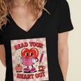 Women's Read Your Heart Out Groovy Bookish Valentine Day Women Girls Women's Jersey Short Sleeve Deep V-Neck Tshirt Women's Read Your Heart Out Groovy Bookish Valentine Day Women Girls Women's Jersey Short Sleeve Deep V-Neck Tshirt