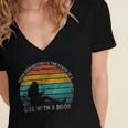 Women's Never Underestimate The Power Of A Girl With Book Reading Women's Jersey Short Sleeve Deep V-Neck Tshirt