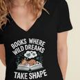 Women's Wild Dreams Reading Giraffe Book Reader Zoo Animals Kids Women's Jersey Short Sleeve Deep V-Neck Tshirt Women's Wild Dreams Reading Giraffe Book Reader Zoo Animals Kids Women's Jersey Short Sleeve Deep V-Neck Tshirt