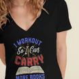 I Workout So I Can Carry More Books Exercise Books Lover Women's Jersey Short Sleeve Deep V-Neck Tshirt