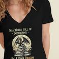 In a World Full Of Bookworms Be a Book Dragon Books Reading Women's Jersey Short Sleeve Deep V-Neck Tshirt In a World Full Of Bookworms Be a Book Dragon Books Reading Women's Jersey Short Sleeve Deep V-Neck Tshirt