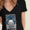 The Writer Typewriter Crow Writing Journalist Book Writer Women's Jersey Short Sleeve Deep V-Neck Tshirt The Writer Typewriter Crow Writing Journalist Book Writer Women's Jersey Short Sleeve Deep V-Neck Tshirt