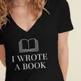 I Wrote a Book Shirt Perfect For Writing Enthusiasts Author Women's Jersey Short Sleeve Deep V-Neck Tshirt I Wrote a Book Shirt Perfect For Writing Enthusiasts Author Women's Jersey Short Sleeve Deep V-Neck Tshirt
