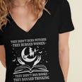 They Didn't Burn Witches They Burned Women And Ban Books Women's Jersey Short Sleeve Deep V-Neck Tshirt They Didn't Burn Witches They Burned Women And Ban Books Women's Jersey Short Sleeve Deep V-Neck Tshirt
