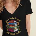 Yes I Really Do Need All These Books Sunflower Bibliophiles Women's Jersey Short Sleeve Deep V-Neck Tshirt Yes I Really Do Need All These Books Sunflower Bibliophiles Women's Jersey Short Sleeve Deep V-Neck Tshirt