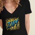 ZAP Comic Book Retro Artwork – Cartoon Collector Women's Jersey Short Sleeve Deep V-Neck Tshirt ZAP Comic Book Retro Artwork – Cartoon Collector Women's Jersey Short Sleeve Deep V-Neck Tshirt