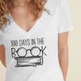 100 Days Of SCHOOKBook Nerd Book Lover Reading Librarian Boo Women's Jersey Short Sleeve Deep V-Neck Tshirt 100 Days Of SCHOOKBook Nerd Book Lover Reading Librarian Boo Women's Jersey Short Sleeve Deep V-Neck Tshirt