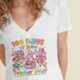 100th Day Of School Teacher 100 Days Coffee Books Women's Jersey Short Sleeve Deep V-Neck Tshirt 100th Day Of School Teacher 100 Days Coffee Books Women's Jersey Short Sleeve Deep V-Neck Tshirt