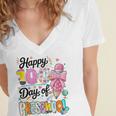 100th Day Of School Teacher Books 100 Days Of Preschool Girl Women's Jersey Short Sleeve Deep V-Neck Tshirt 100th Day Of School Teacher Books 100 Days Of Preschool Girl Women's Jersey Short Sleeve Deep V-Neck Tshirt