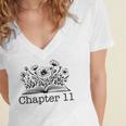 11th Birthday Girl Chapter 11 Reading Book Lover 11 Year Old Women's Jersey Short Sleeve Deep V-Neck Tshirt