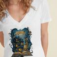 4 Books Are Portable Magic Bookish Reading Nerd Quote Women's Jersey Short Sleeve Deep V-Neck Tshirt