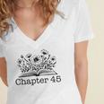 45th Birthday Chapter 45 Reading Book Lover Bookworm Teacher Women's Jersey Short Sleeve Deep V-Neck Tshirt