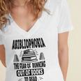 Abibliophobia Definition Book Reading Lover Fans Text Women's Jersey Short Sleeve Deep V-Neck Tshirt Abibliophobia Definition Book Reading Lover Fans Text Women's Jersey Short Sleeve Deep V-Neck Tshirt